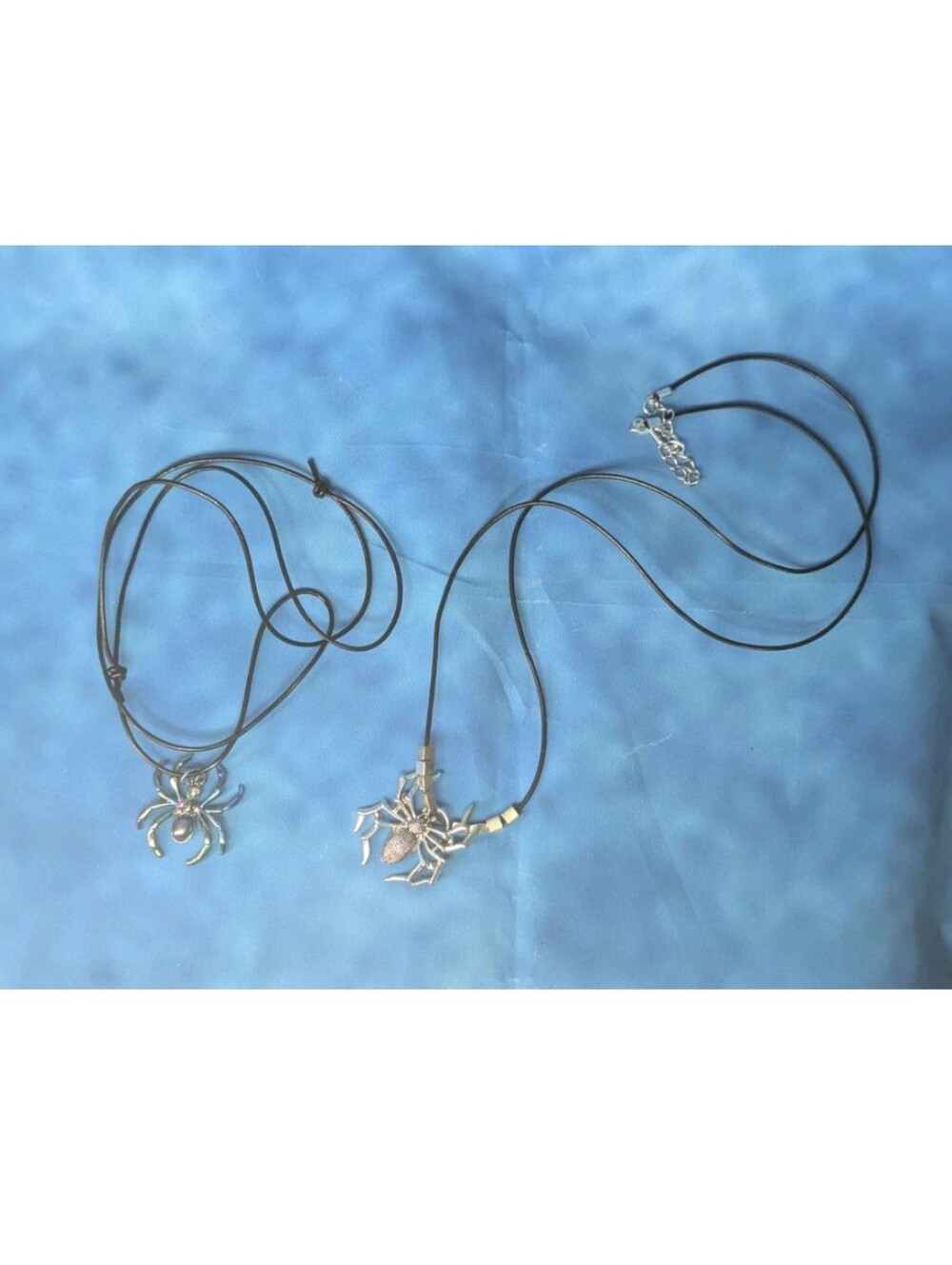 Spider Pendant Beaded Cord Necklaces Set Of 2